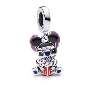 Disney Lilo and Stitch charm silver Mickey Mouse ears popcorn